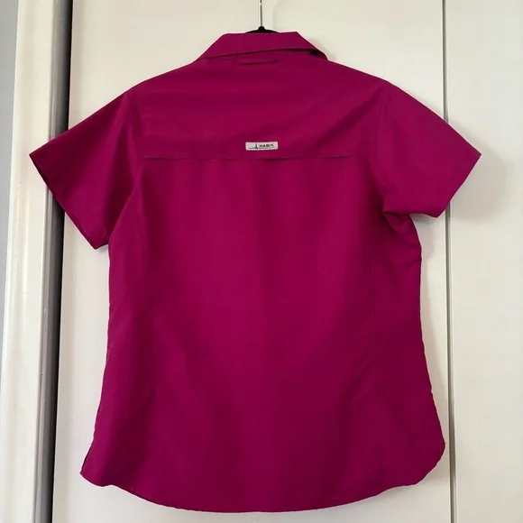 Habit Women’s River Shirt Fuchsia Pink Fishing UPF 40 Short Sleeve Medium - Picture 2 of 9